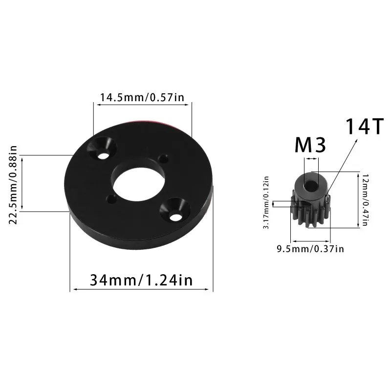 FBIL-Upgrade Parts Accessories For 1/12 MN128 MN86 86S G500 RC Car- 390 To 540 Motor Converter With 14 Speed Gears
