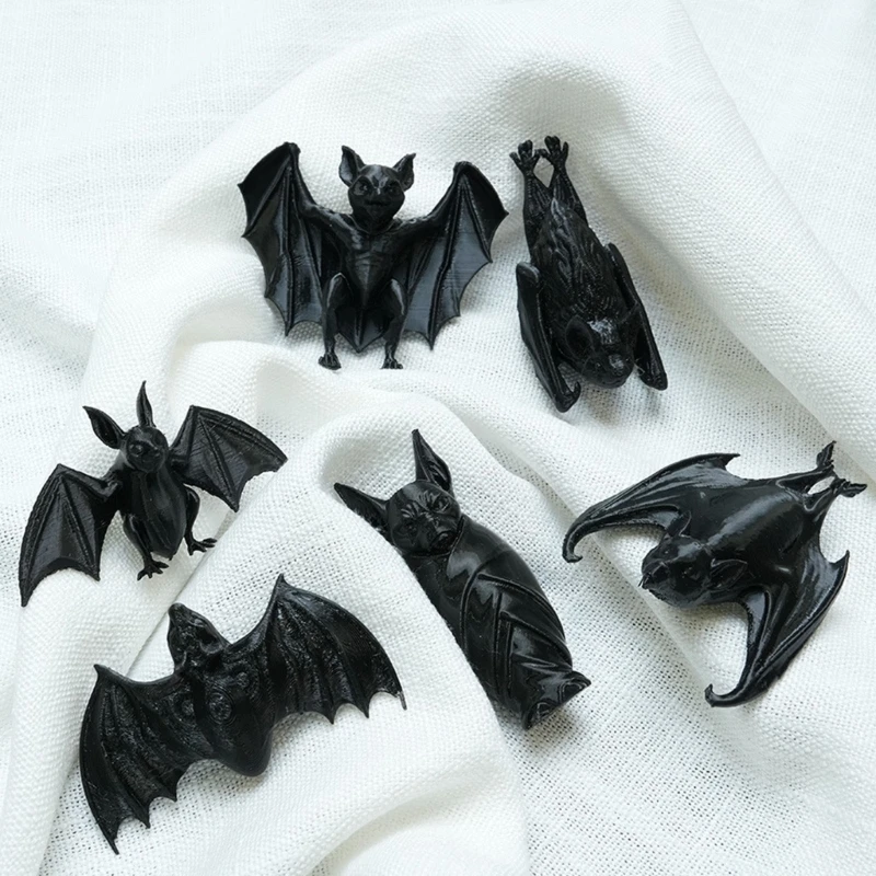6 Stück Halloween-3D-Fledermaus-Kühlschrankmagnete mit PET-Konstruktion für Kühlschränke, magnetische Whiteboards und – Detail 1