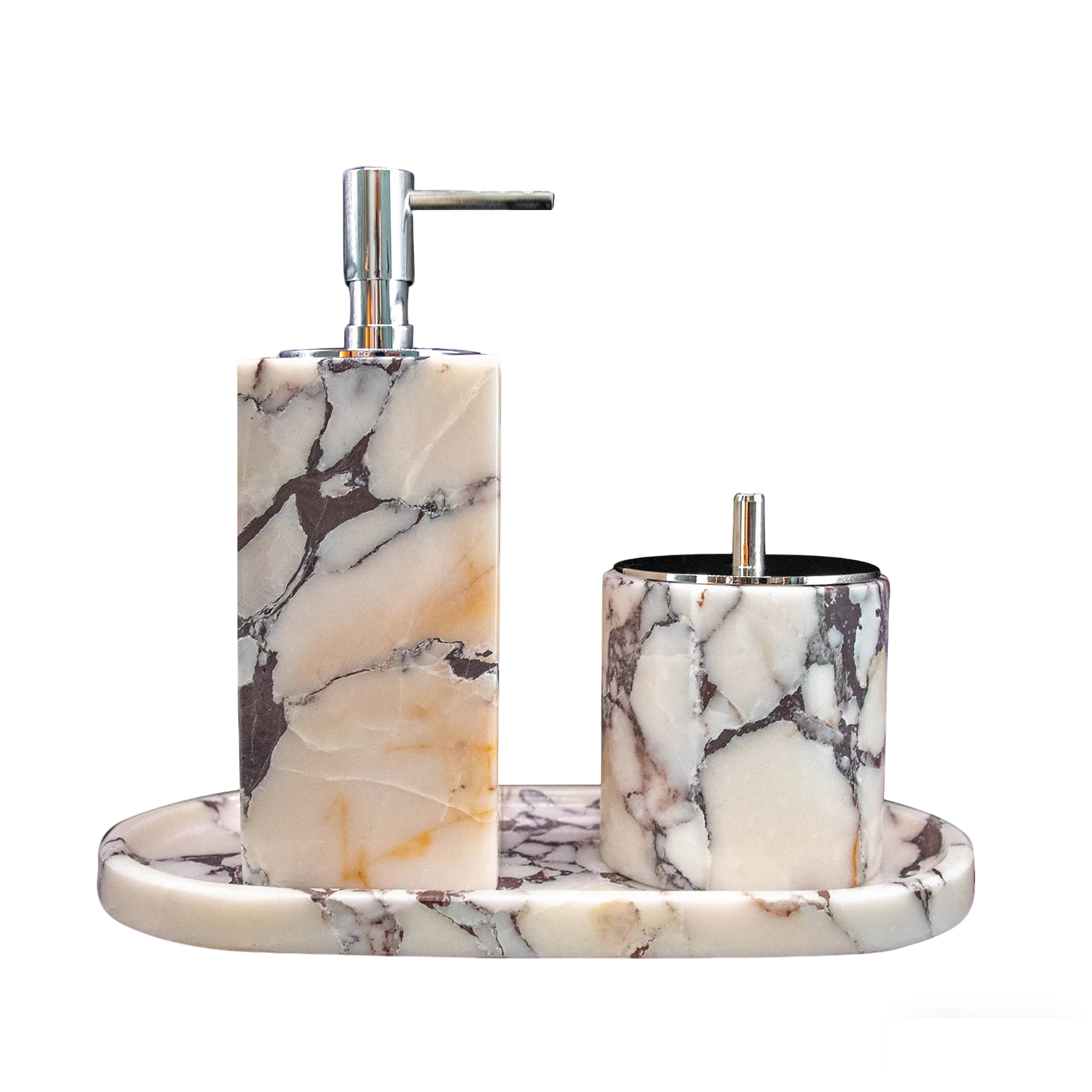

Chenshiyi White Natural Marble Bathroom Accessory Set, Soap Dispenser Kit, Exquisite Household Ornament