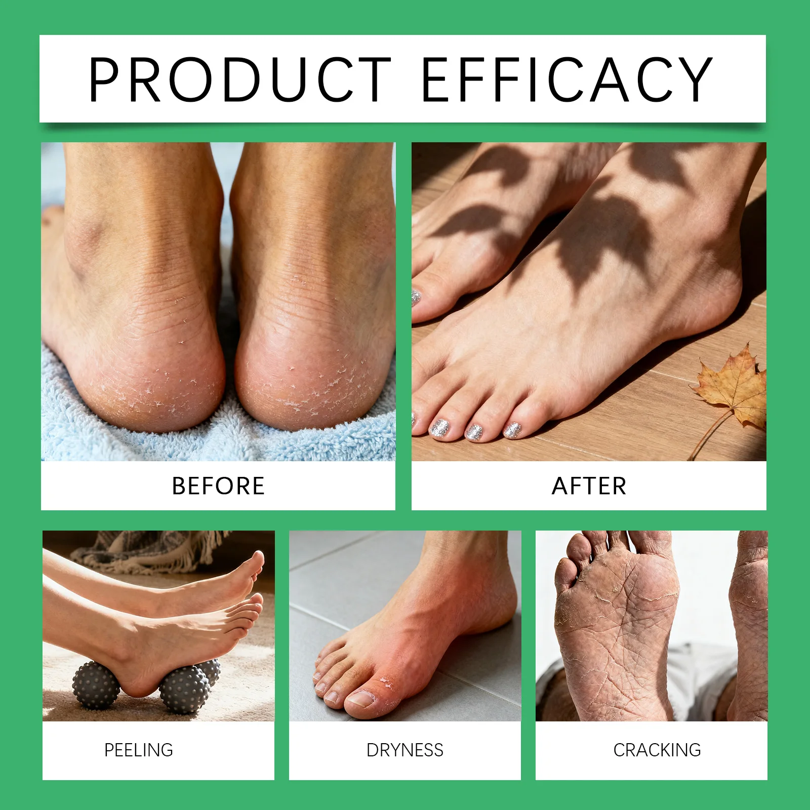 عصا بلسم إصلاح القدم مع زيت معدني للكعوب الجافة والمتشققة، مرطب صلب سريع الامتصاص، حجم السفر، العناية بالقدم، عطلة Gif #3