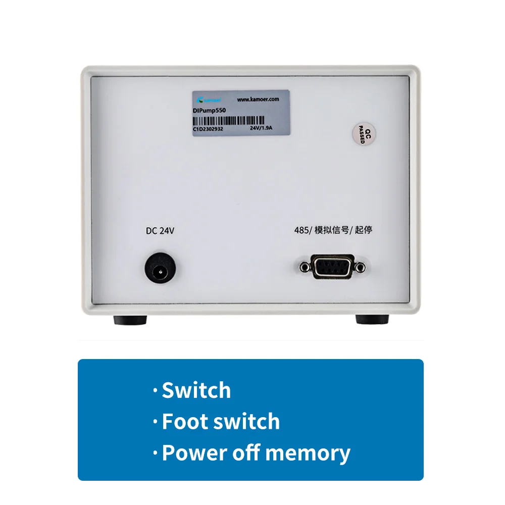 Imagem -02 - Kamoer Dip Bomba Peristáltica Inteligente de Alto Fluxo Energia Externa para Laboratório de Transferência de Líquidos Motor Deslizante 24v Rs485 cw Ccw