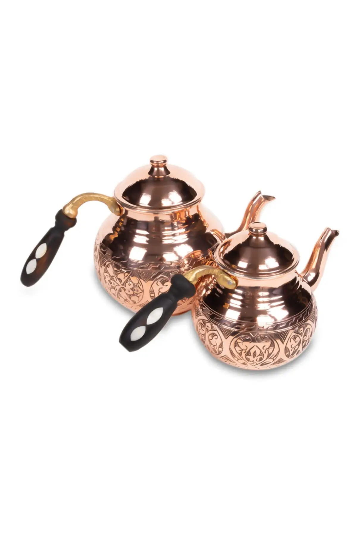 

DOLBOVI Tombul Handmade tumbled red copper teapot Cooper Tea Pots Handmade