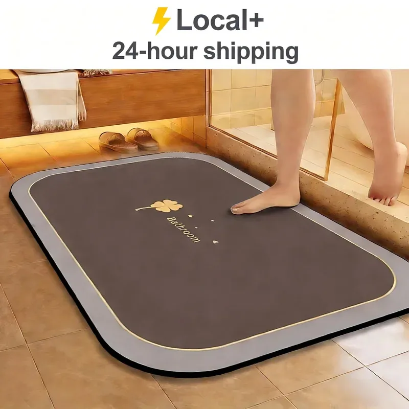 Alfombra de Baño de Diatomita VIKAMA de Secado Rápido, Ultra Absorbente y Antideslizante para Baño, Ducha, Cocina, Lavandería, Entrada y Puerta