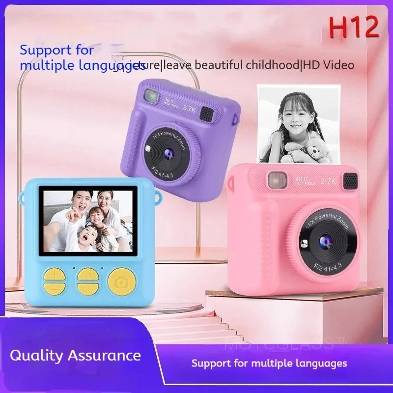 Kids Instant Camera 24 Inch HD IPS Screen 27K Selfie Digital Photos Portable Gift