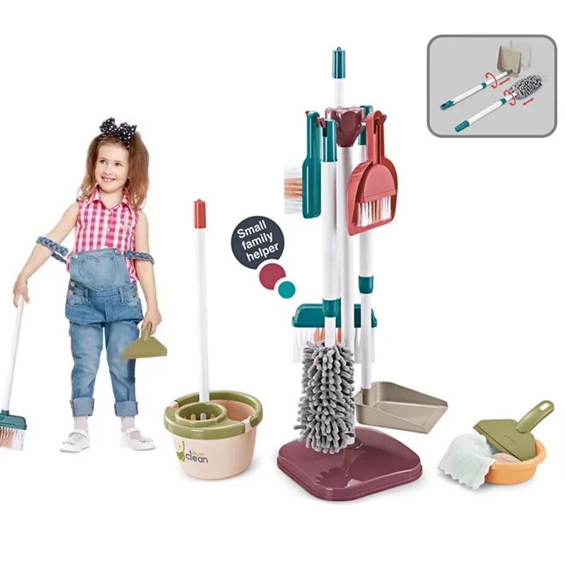 Children's Cleaning Toys Set Children's Educational Simulation Play Cleaning Housekeeping toys Broom Mop Dustpan Brushes