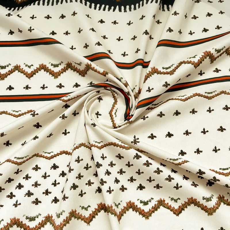 

Хлопковая поплиновая ткань с цифровым принтом в полоску, этническое платье, юбка Ципао, летняя модная легкая мягкая дышащая ткань ручной работы