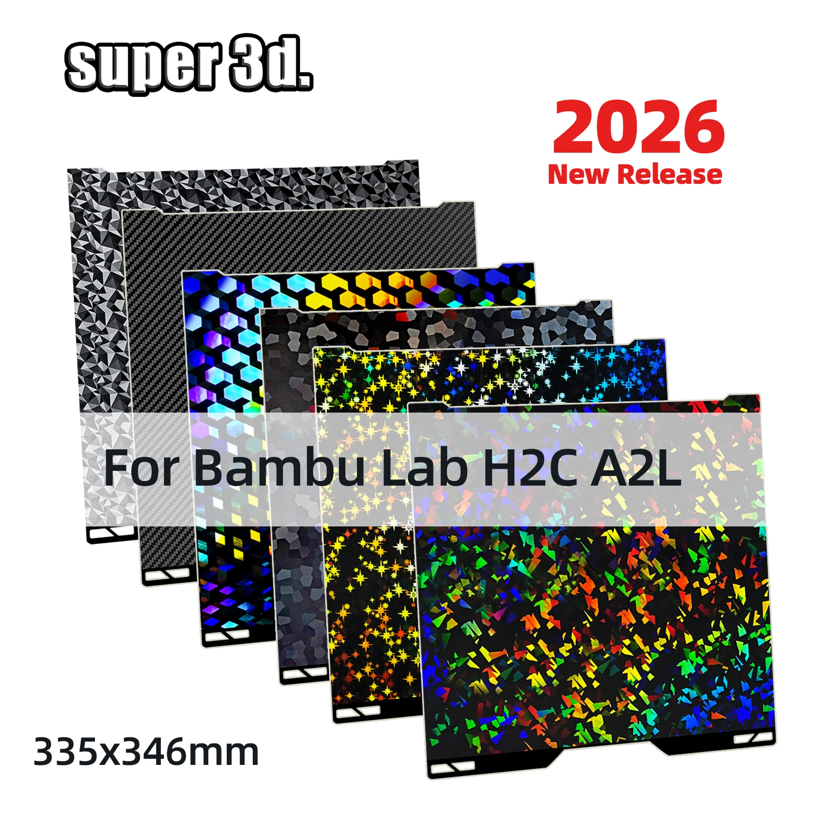 Bambulab H2C Build Plate Super Adhesion Bed Plate Reusable PEO PET Smooth Easy Removal Printplate Bambu Lab A2L Accessories