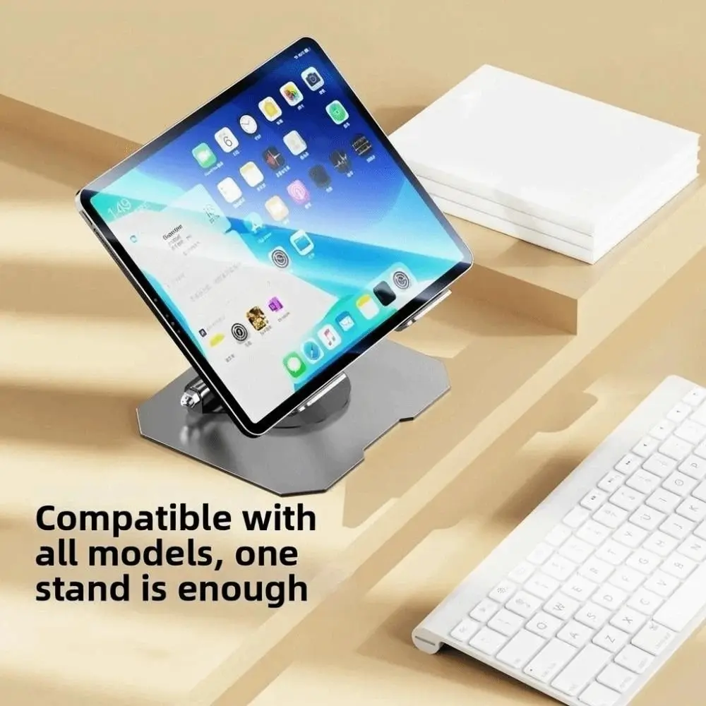360° Rotation Tablet Stand Foldable Adjustable Laptop Support Bracket Stable Space-saving Tablet Riser Tablet Accessories
