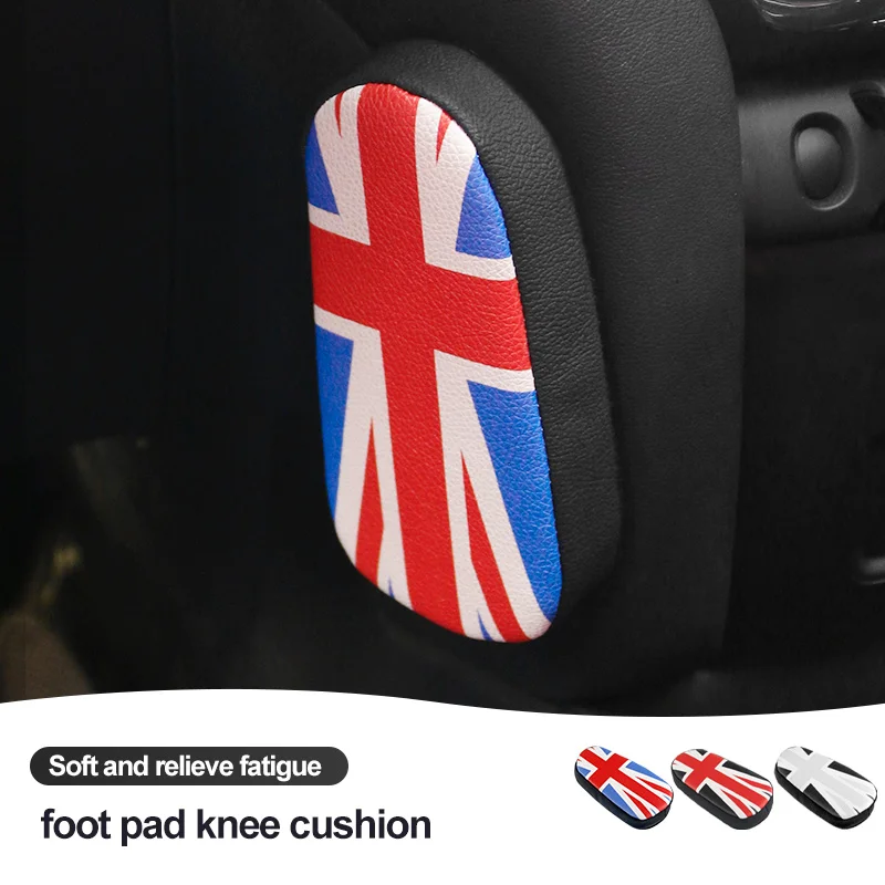 

1Pcs Pu Union Jack Memory Foam Car Knee Pad Anti-Corrosion Leg Cushion Car Foot Cushion For M Coope r 1 Club Country