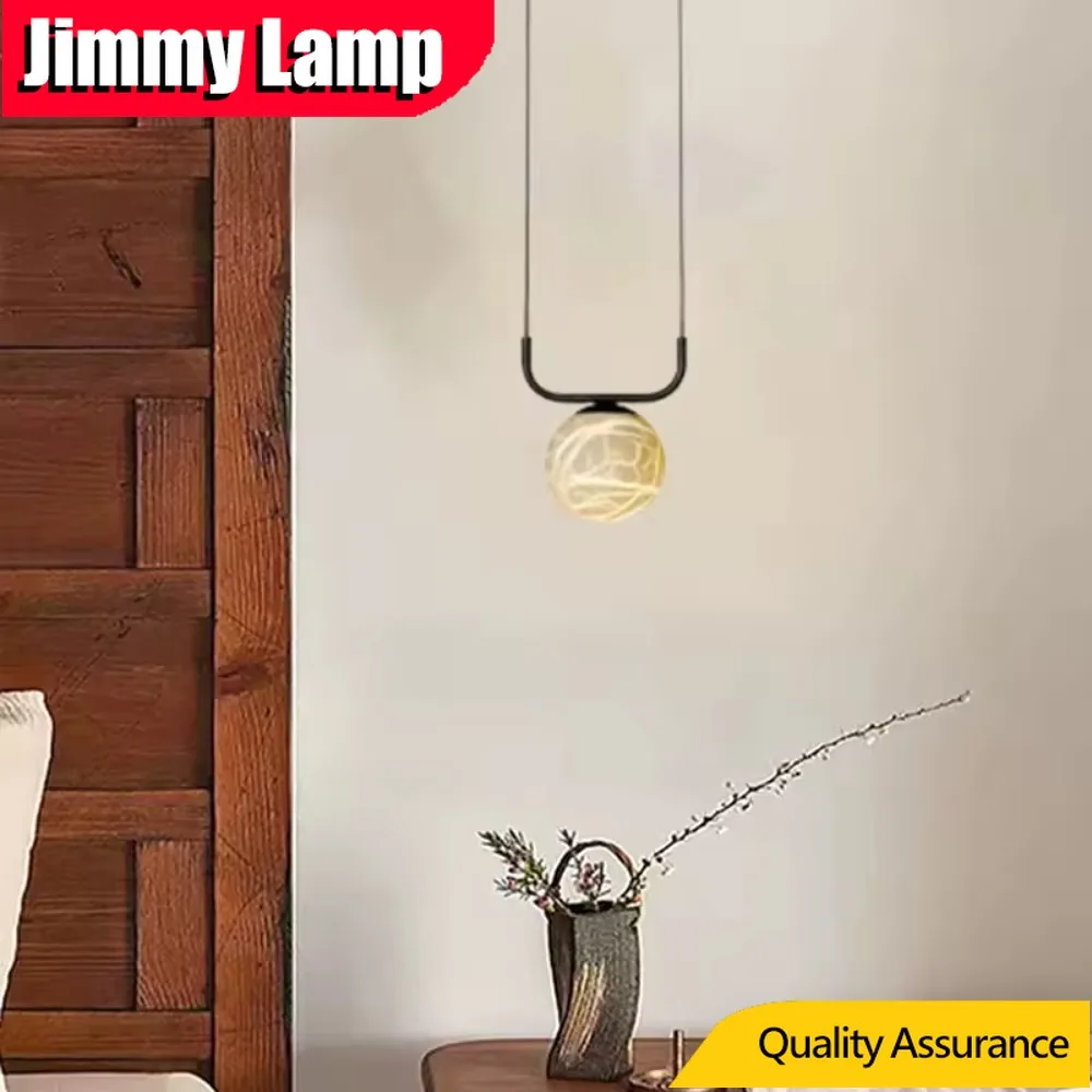 الإسبانية الرخام الطبيعي قلادة ضوء G9 لمبة LED مطعم المطبخ غرفة نوم غرفة المعيشة الإضاءة سلك معدني قابل للتعديل #1