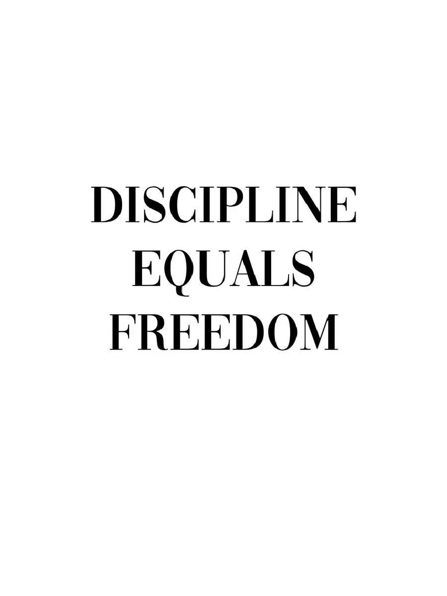 Discipline Equals Freedom  Text Art Poster for Interior Design Modern Home Decor Wall Prints Collection