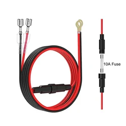 Cabo de soquete do carregador USB, Chicote de fios, Cabo do conector, 10A fusível para carro, marinha, motocicleta, ATV, RV Refit, 60cm