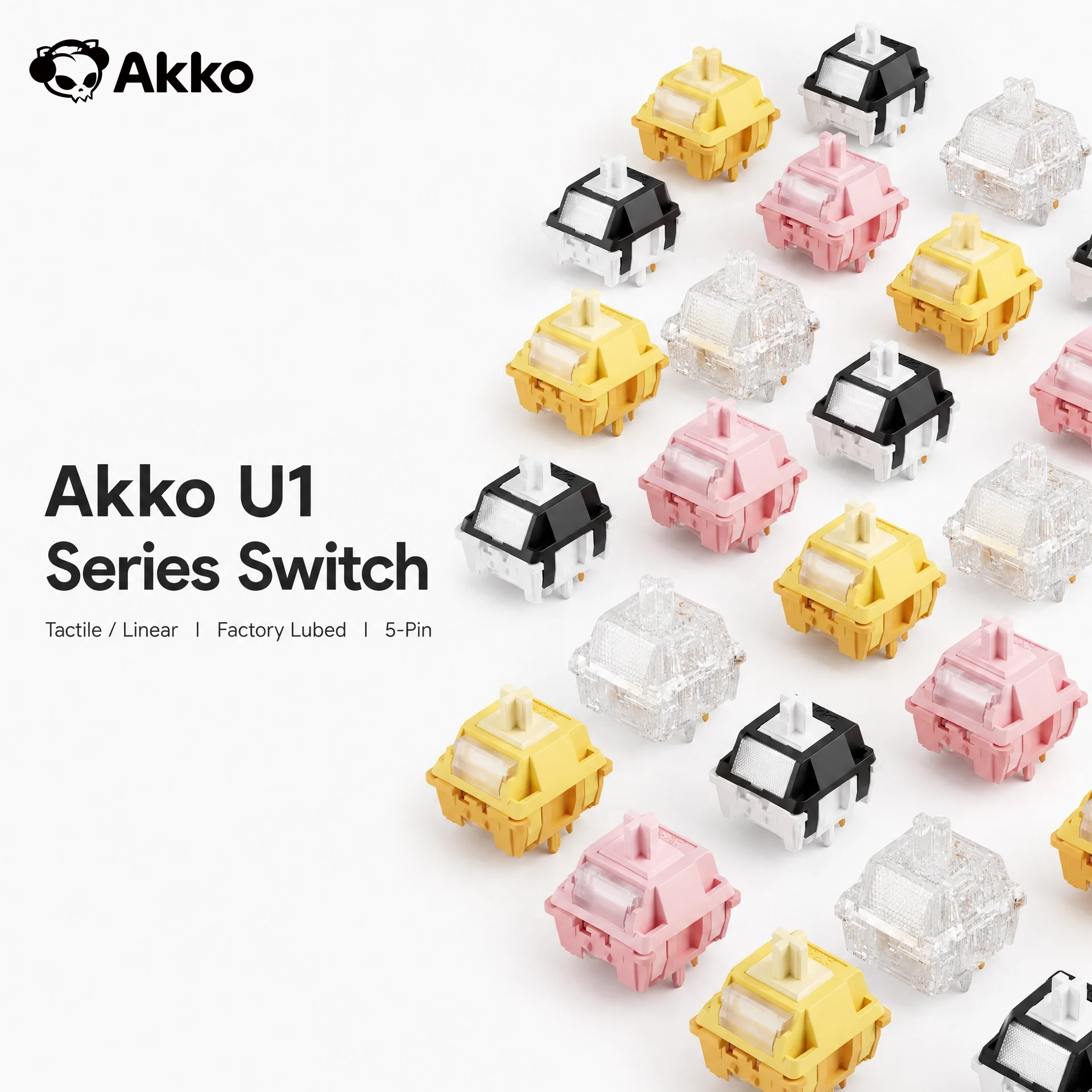 Akko U1 Series Mechanical Keyboard Switch 5 Pins Linear / Tactile Factory-lubed Hot-swappable MX Switches Keyboard Accessories