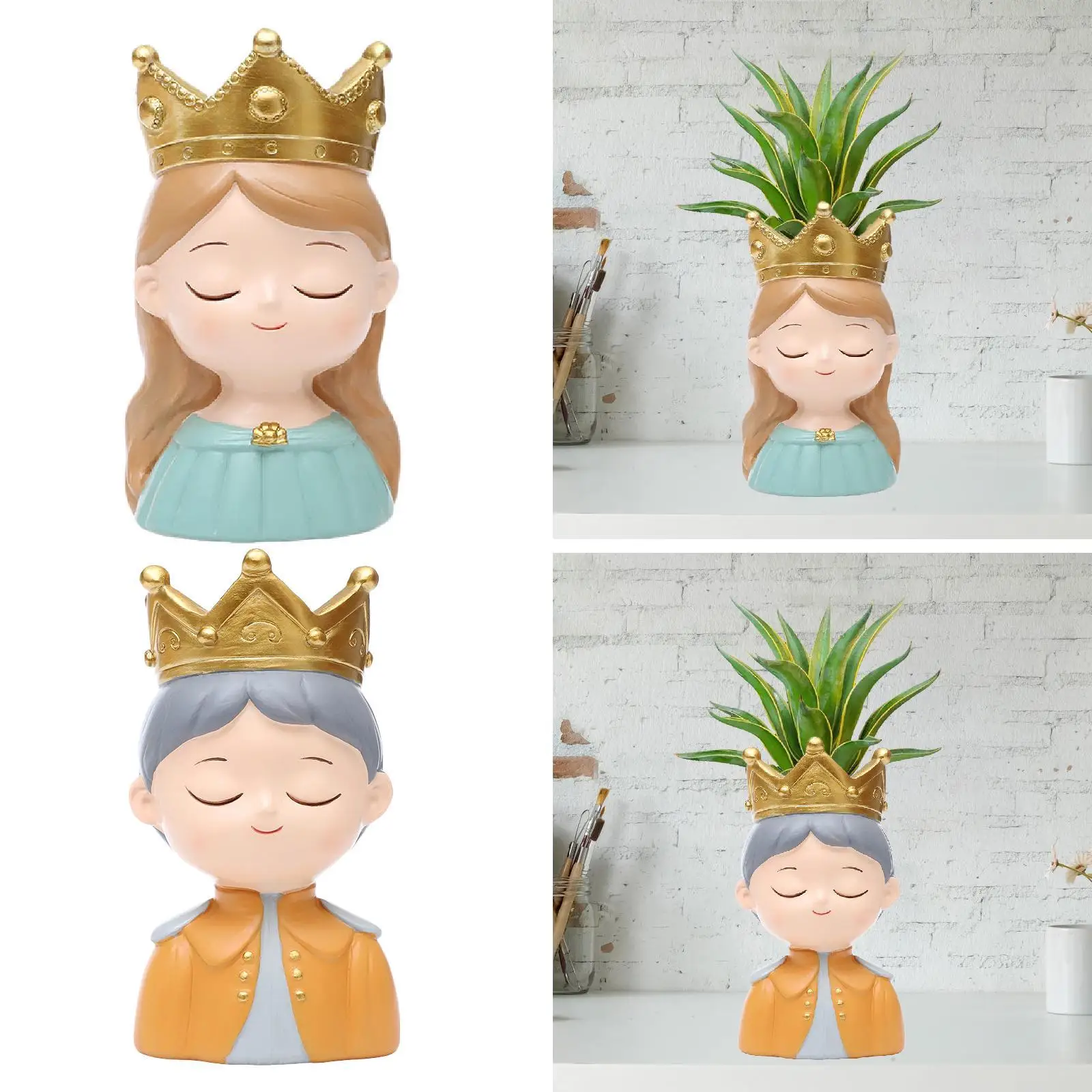 

Face Flower Pot Flower Vase Sculpture Funny Resin Lovely Figurine Centerpieces