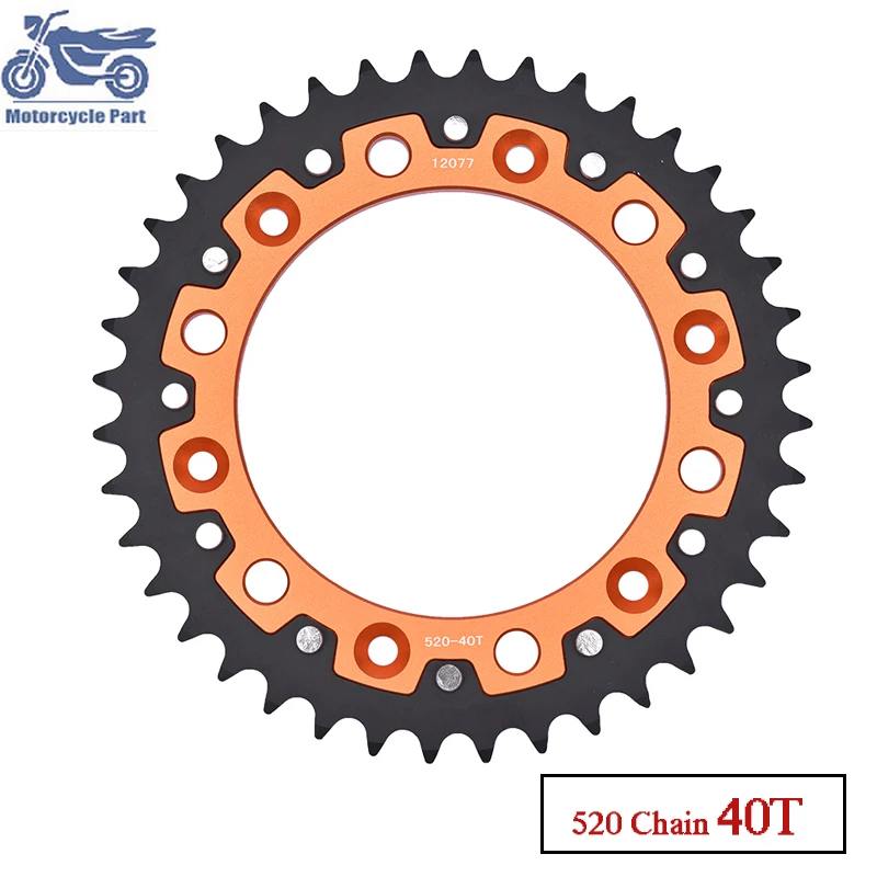 

Motorcycle 40T Rear Sprocket For 250 300 520 EXC Enduro 690SM 620 LSE 620SC 625 SXC 690 Du/ke 690 SMR 625 SMC 620 SC Supermoto