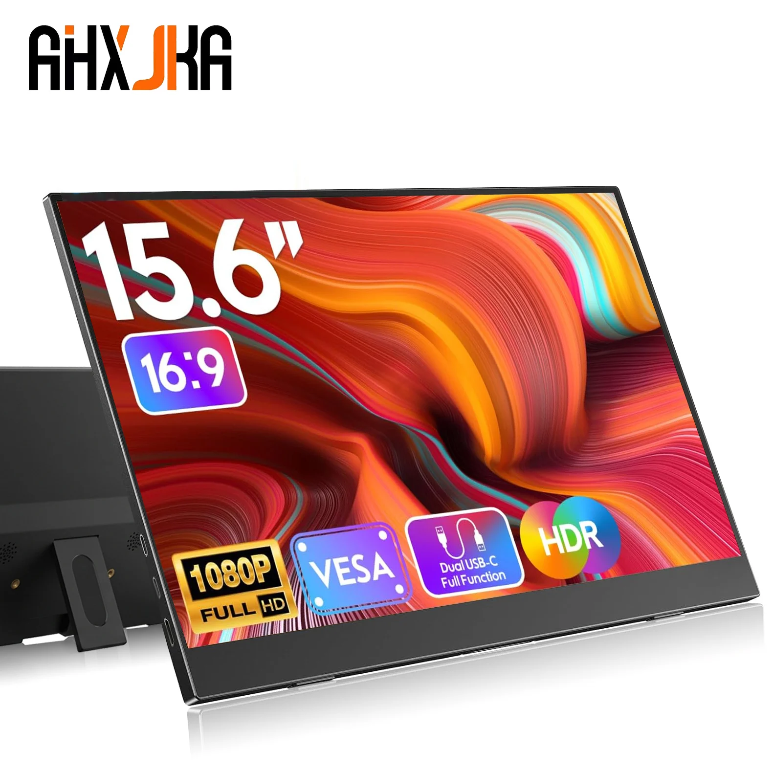 15.6-Inch Portable Monitor IPS 1080P FHD 16:9 Low Blue Light For XBox PS4 / 5 Switch Cell Phone PC Loptop Extension Computer