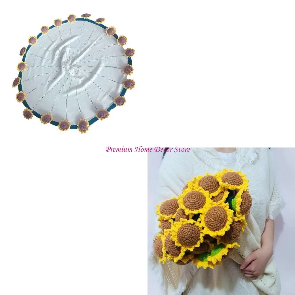 

Acrylic Sunflowers Throw Blanket Safe Materials Living Room Decoration JOMD