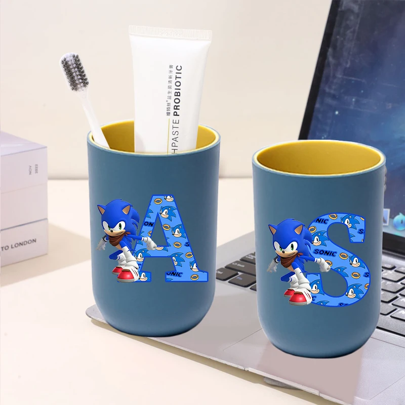 Nouveau Sonices multifonction lavage dent tasse Anime lettre imprimé salle de bain gobelets brosse à dents bouteille mode lavage eau tasse cadeau