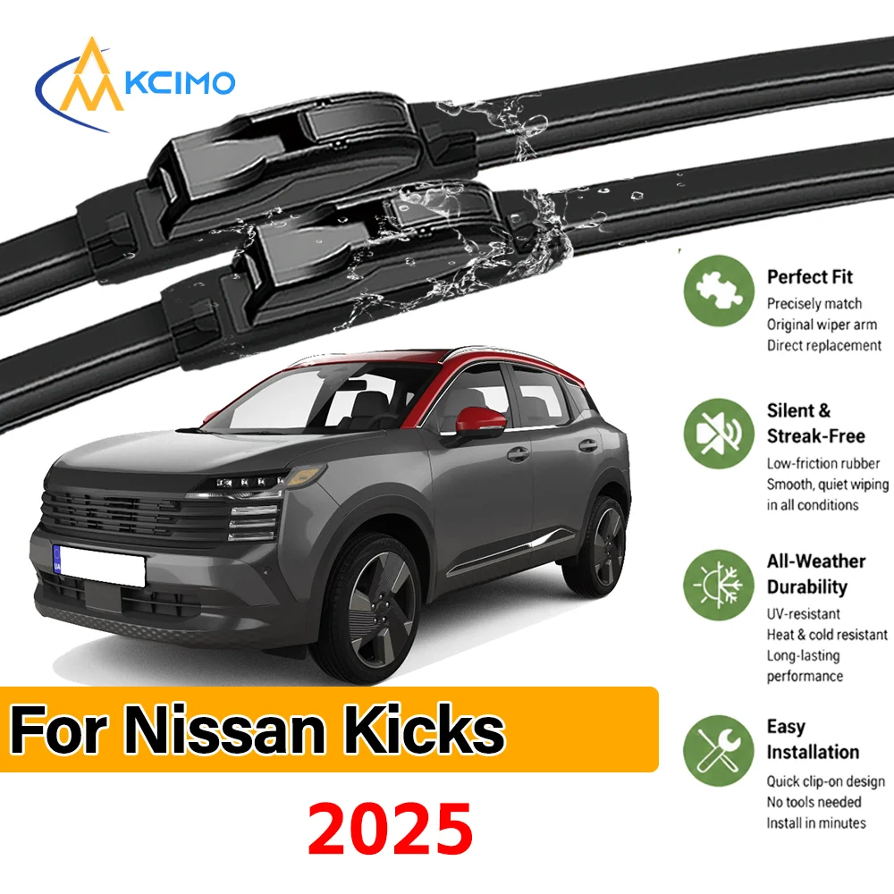 2PCS Car Front Wiper Blades For Nissan Kicks P16 2025 Crystal Clear Visibility & Enhanced Driving Safety