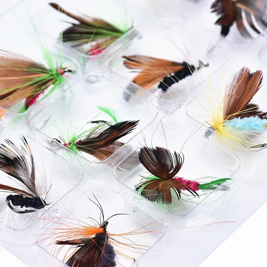 12Pcs/Set Insects Flies Fly Fishing Lures Bait High Carbon Steel Hook Fish Tackle With Super Sharpened Crank Hook