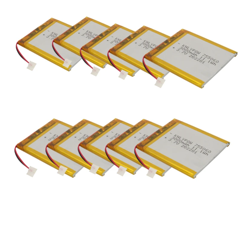 3,7 V 3000 mAh 755060 Lithium-Polymer-Akku Lipo-Li-Polymer-Zellen für Power Bank Tablet PCs Laptops Schönheitsinstrumente