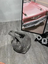 Luxury Crystal Shiny Rhinestone Diamond Bucket Bag Glitter Bling Evening Bag Clutch Purse Women's Handbag Shoulder Crossbody Bag