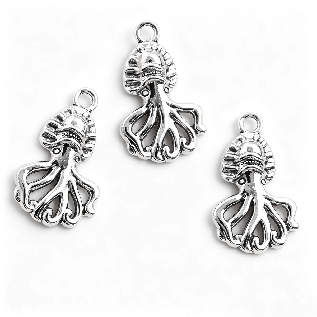 8 Pieces of Vintage 3D Octopus Accessories, Suitable for DIY Bracelets, Necklaces, and Earrings, Ocean Dark Style Retro Handmade Beaded Jewelry Accessories
