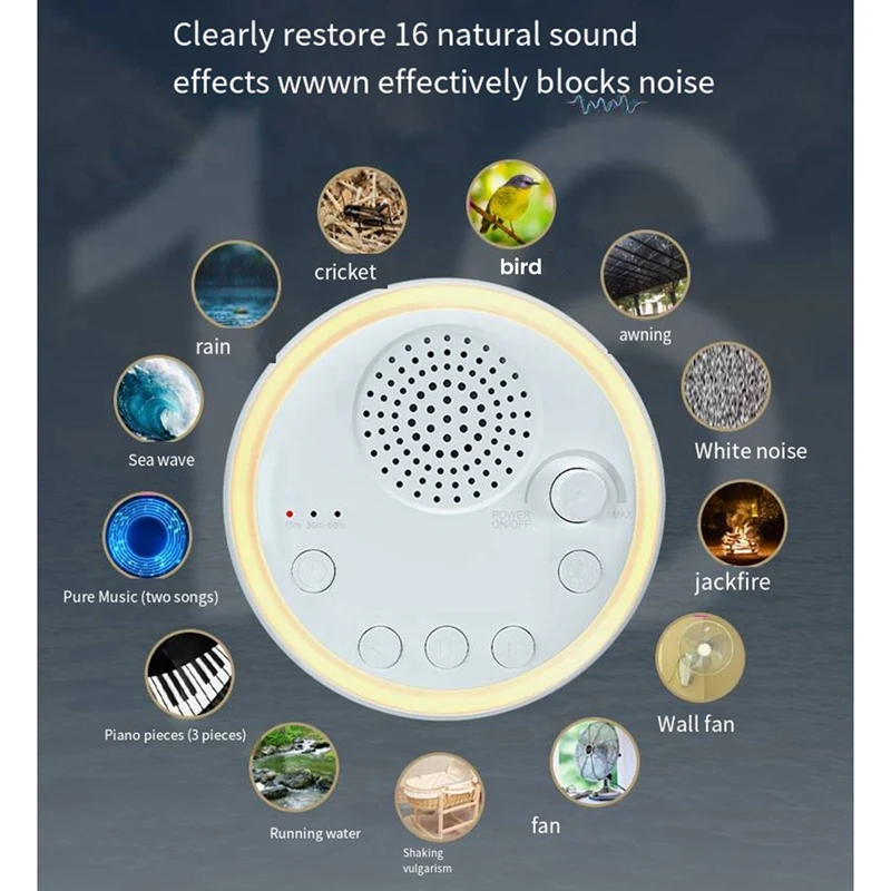 White Noise Machine High Quality White Noise Machine Light Sleep Device Baby Soothing Device Sleep Music