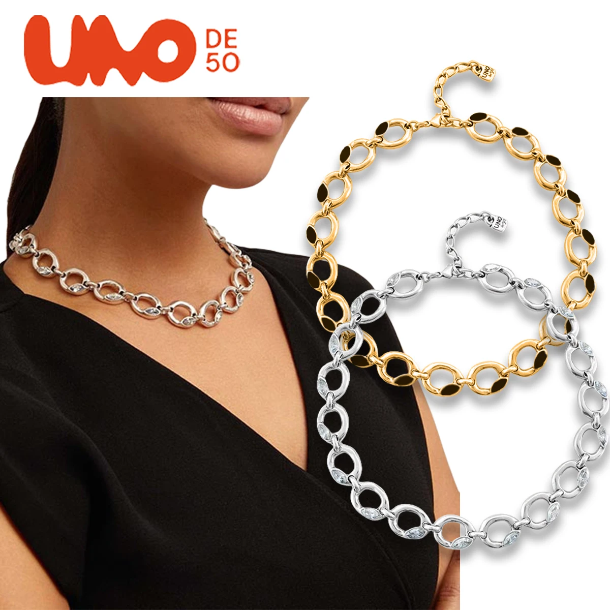 

UNODE50 necklace Elliptical minimalist cool style versatile high-end necklace elegant and fashionable