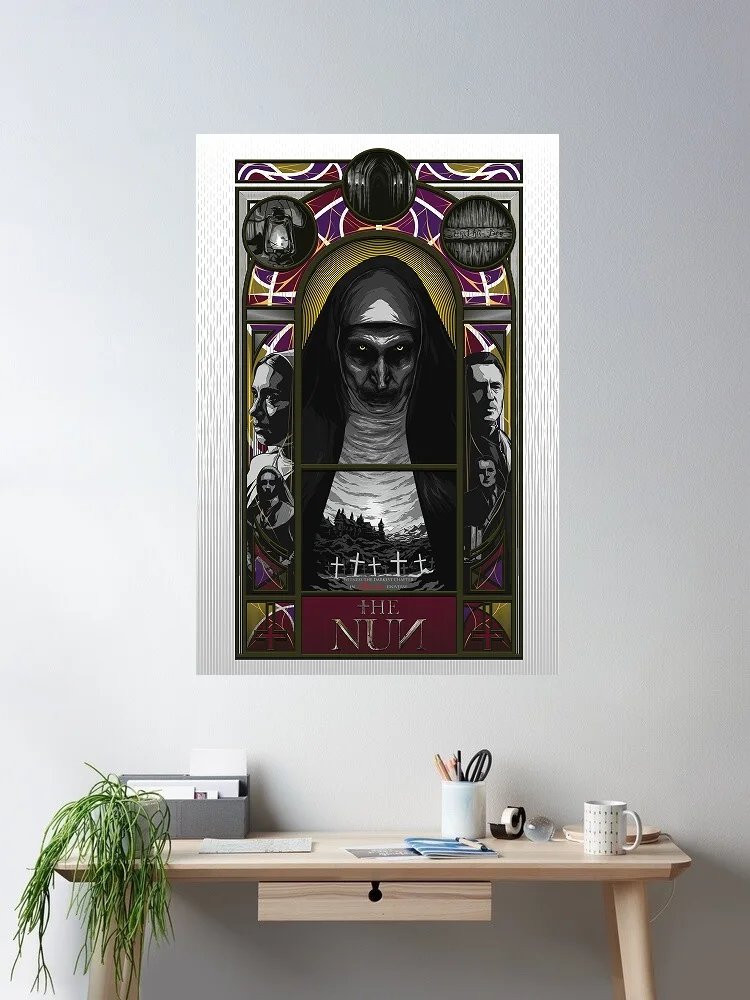 4 نمط الراهبة الفيلم طباعة قماش المشارك، ديكور غرفة المعيشة، صورة جدار المنزل