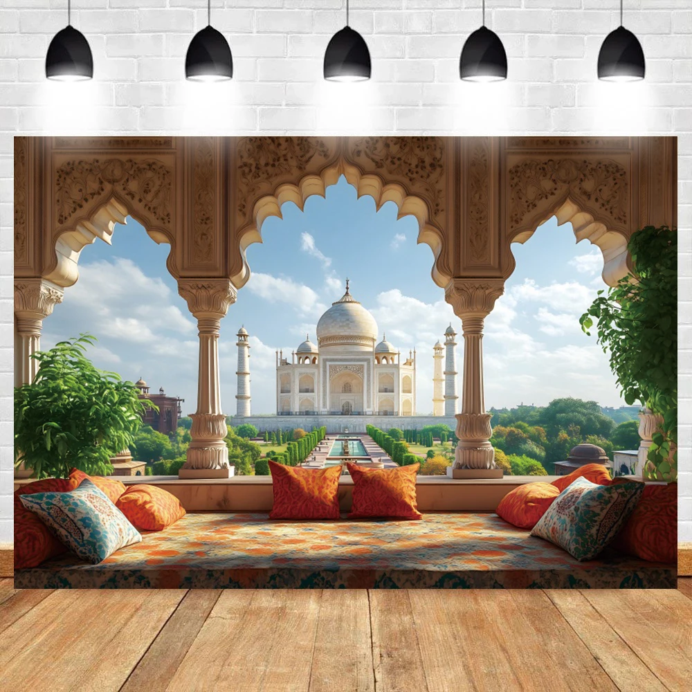 Moroccan Medieval Palace Photography Backdrop Mosque Temple Arabic Religious Architecture Cultural Travel Photo Background Props