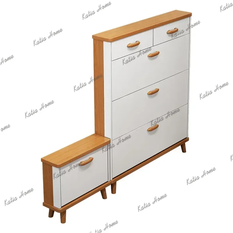 YJ European Vertical Shoe Rack Density Board Ultra Thin Shoe Cabinet Storage Organizer Organizador De Zapatos Home Furniture