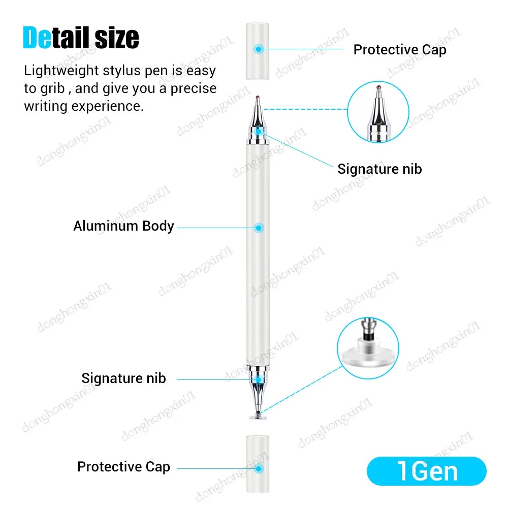 Uniwersalna podwójna głowica długopis Stylus Tablet graficzny pojemnościowa pióro dotykowe do podkładki Realme X 10.95 cala podkładka Realme 10.4 Smart ołówek