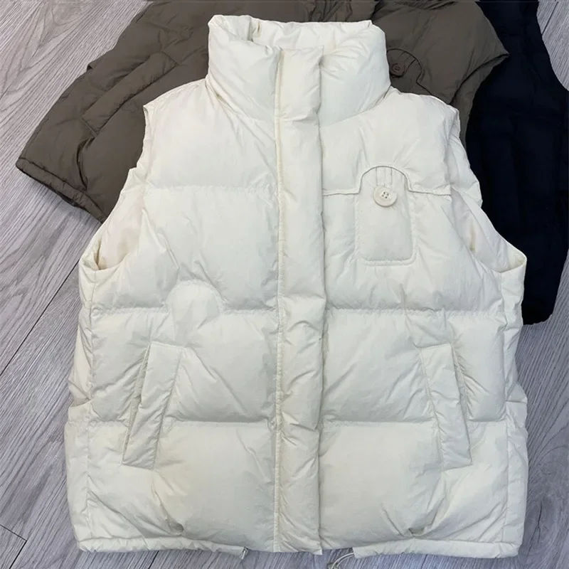 2024 New Women's Winter Cotton Vest Korean Version Loose Outer Vest, Fashionable and Casual, Thick and Warm Short Jacket