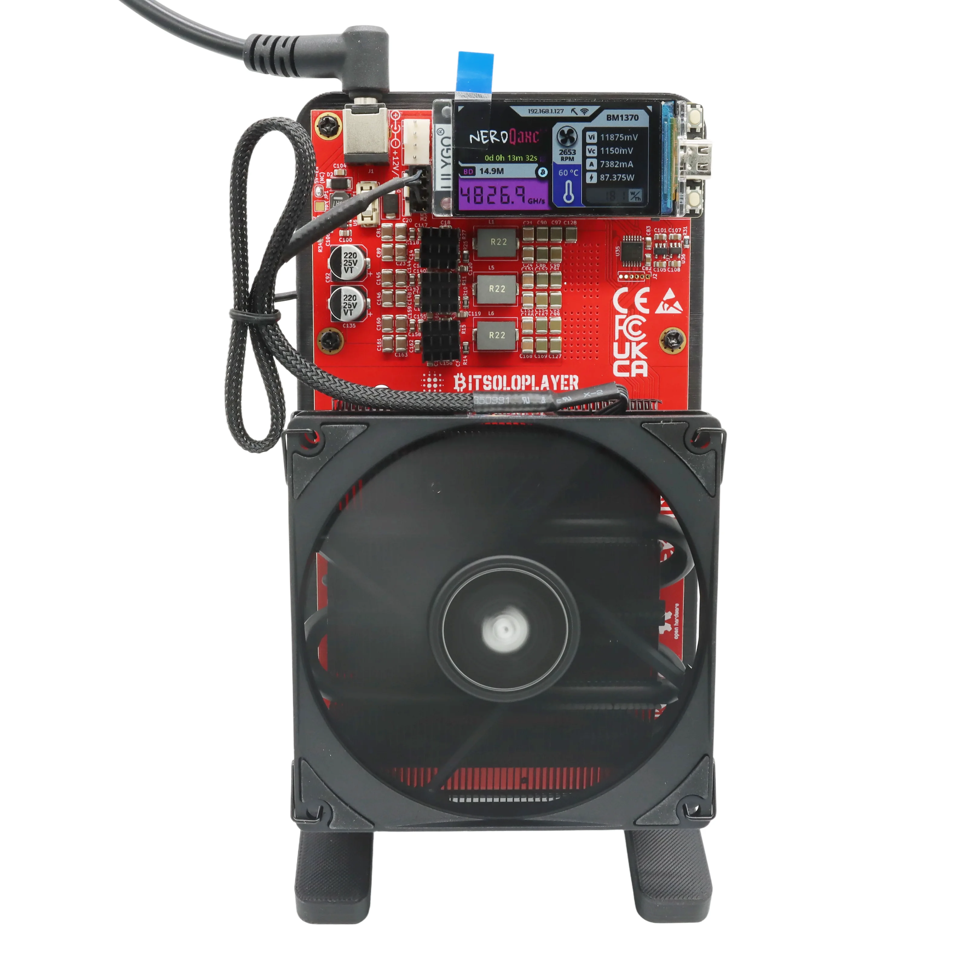 100% originale NerdQaxe++ 4.8T 75w Bitcoin Solo Miner quad-chip open source Bitcoin Miner