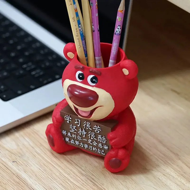 Cute Disney Lotso anime cartoon simple and versatile creative inspirational student desk care bear pen holder decorative gift