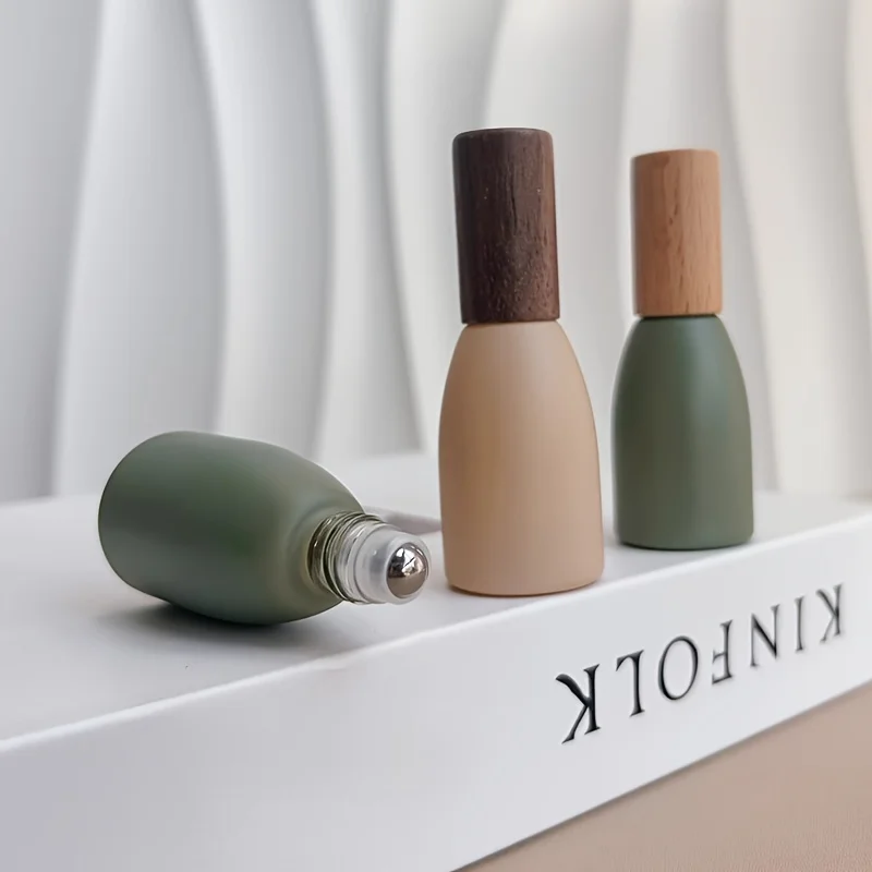 5 Stück 10ml leere Glasrollerflaschen für ätherische Öle, Parfüm, Gesichtscreme, flüssige Kosmetik, Behälterflasche mit Rollkugel. – Detail 5