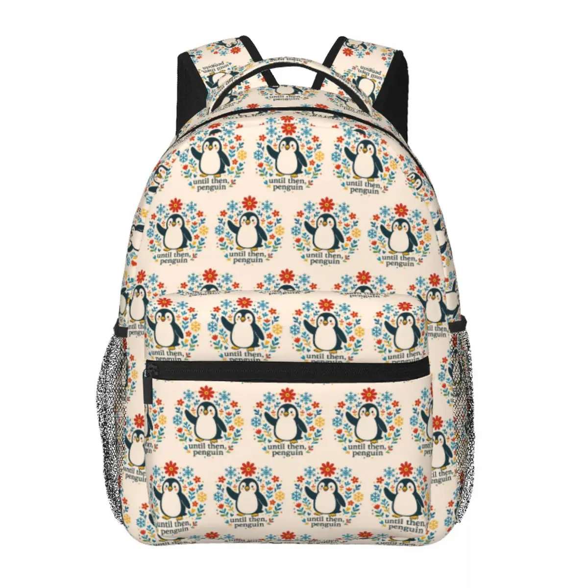 

Until Then Penguin Backpack Student BookBag Children School Bag Laptop Shoulder Bags for Boys Girls