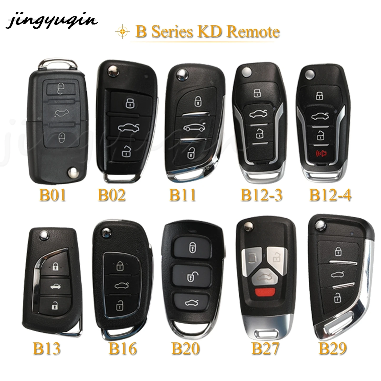 

jingyuqin Universal Remote Control Car Key For B01 B02 B11 B12 B13 B16 B20 B27 For KD900/KD-X2/URG200 B Series KD Key