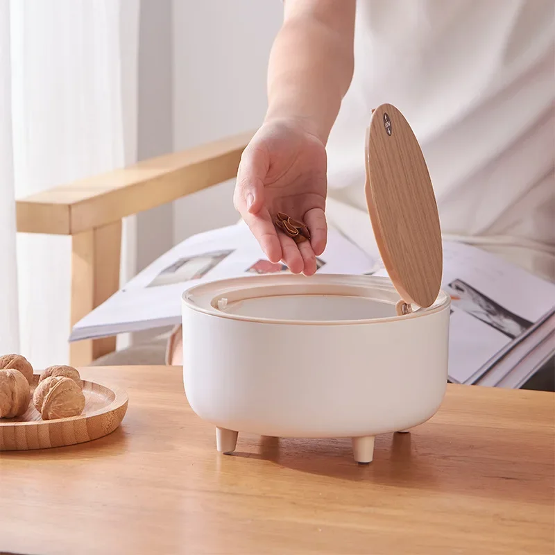 7L MINI Desktop Trash Can Table Basket Desk Dustbin Garbage Bucket Press for Bedroom Kitchen Rubbish Bin Storage Box with Lid