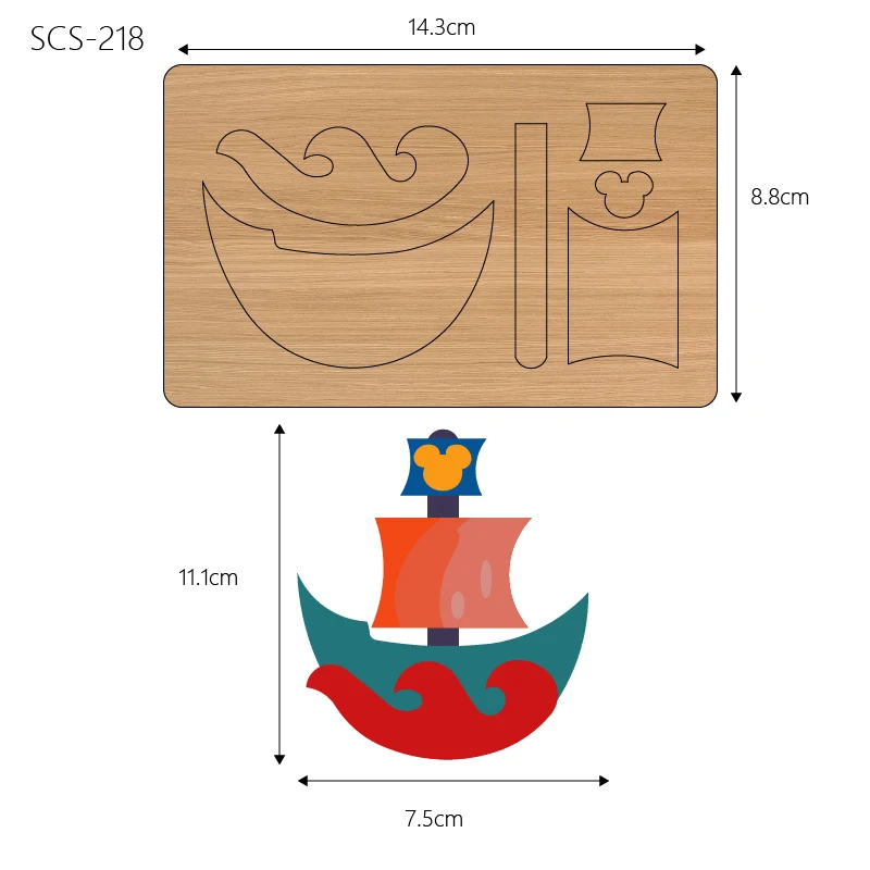 Wooden Cutting Knife Die, Used with the Machine, SCS218, Boat, Phone Instrument