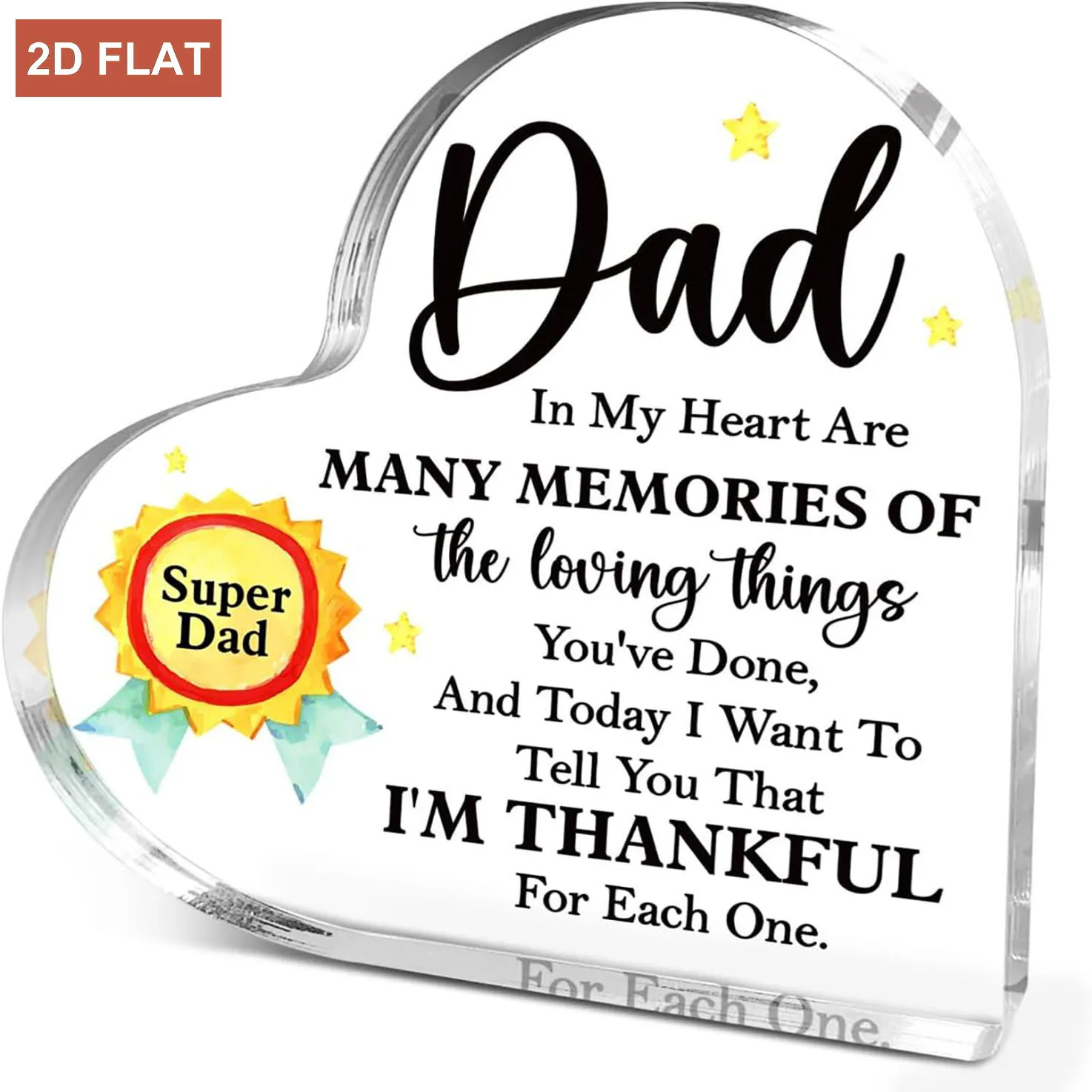 2D Flat for Dad Presents from Daughter, Appreciation Gifts for Fathers Day, Birthday, And Christmas, Distinctive Gift Ideas