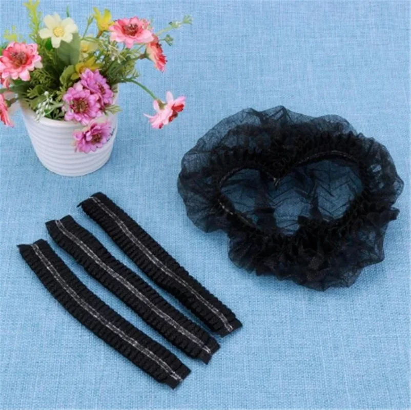 10PCS Disposable Microblading Non Woven Fabric Makeup Hair Net Cap Sterile Hat Chef Catering Dust Strip Hat Bathroom Supplies