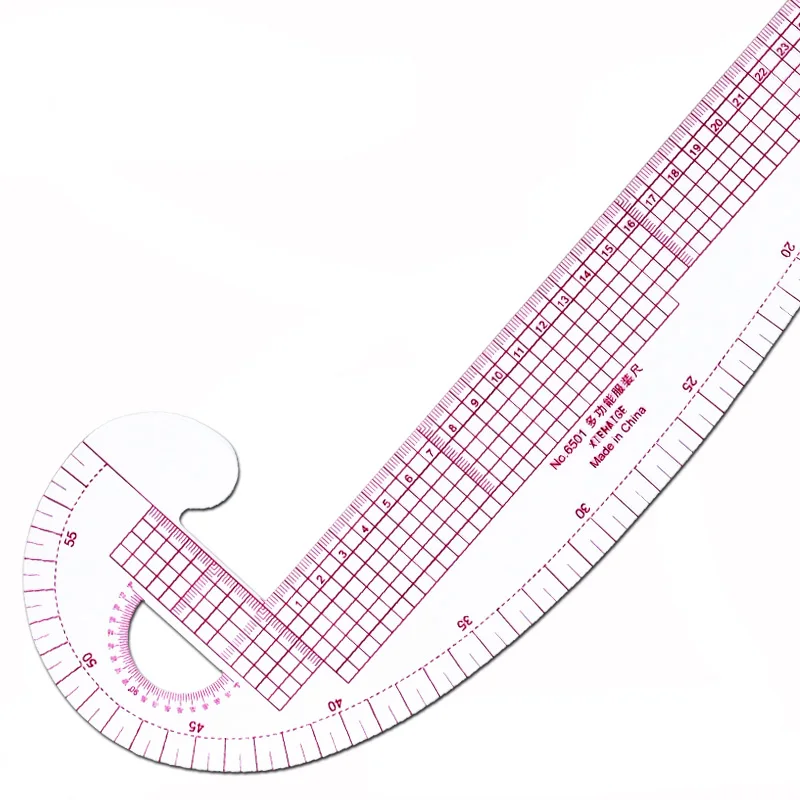 6501 Multi-functional Curve Linear Printing Armhole Ruler Comma Garment Cutting Seihan Design and Drawing Tool