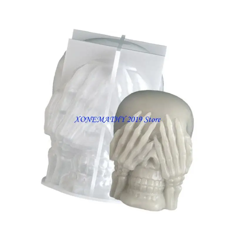 

F42F Family DIY Skull Silicone Mold For Resin Making Halloween Decors Craft Art Projects