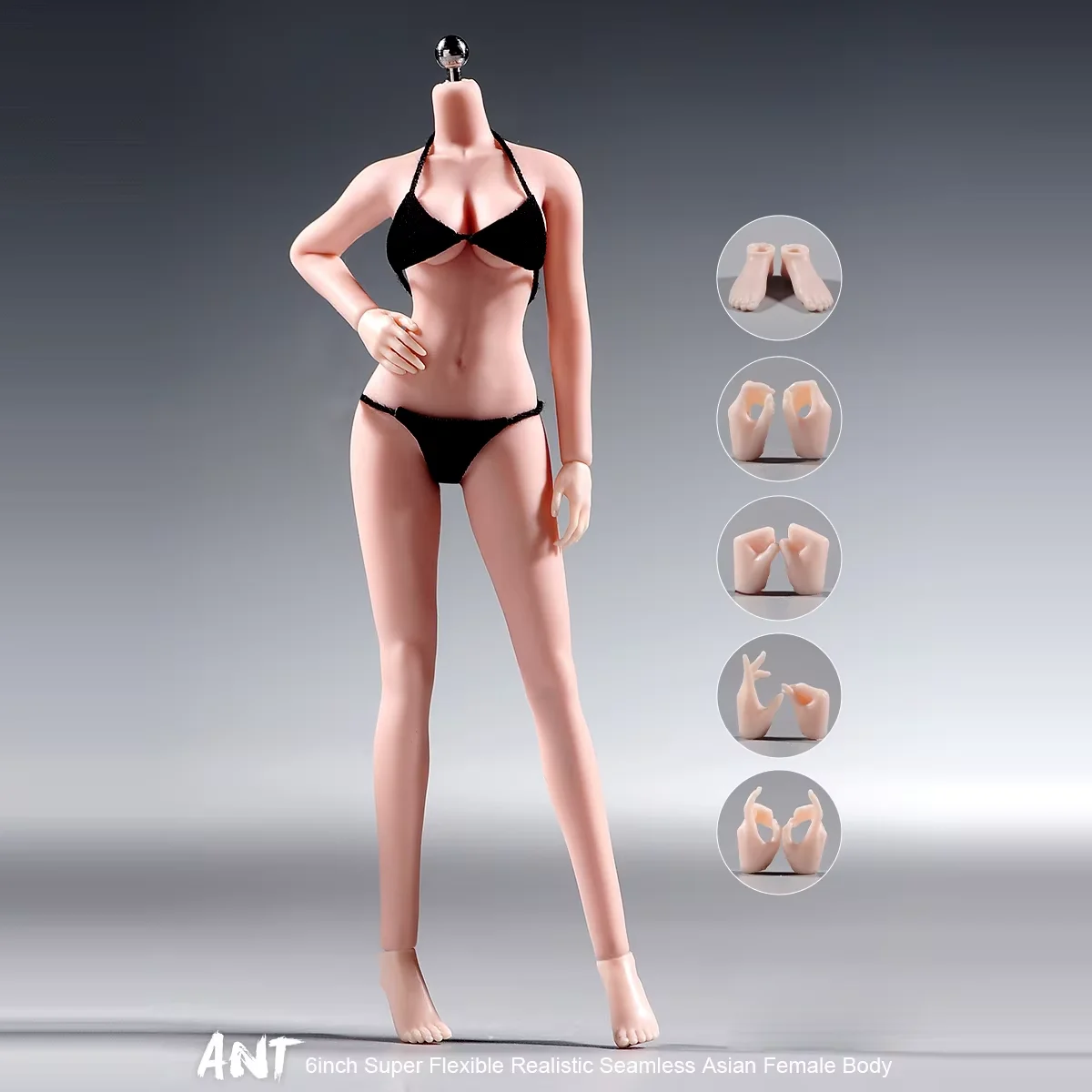 ANT T305 1/12 Super-Elastyczne Bezszwowe Ciało z Odpinanymi Stopami 6" Pale/Suntan Żołnierzka Figurka Akcji Lalka Zabawka