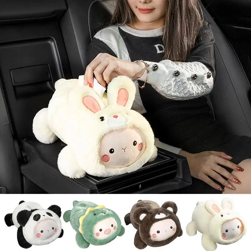 Animal Tissue Holder For Car Cartoon Animal Napkin Dispenser Tissue Box Tissue Dispenser Car Interior Accessories For Rear Seat