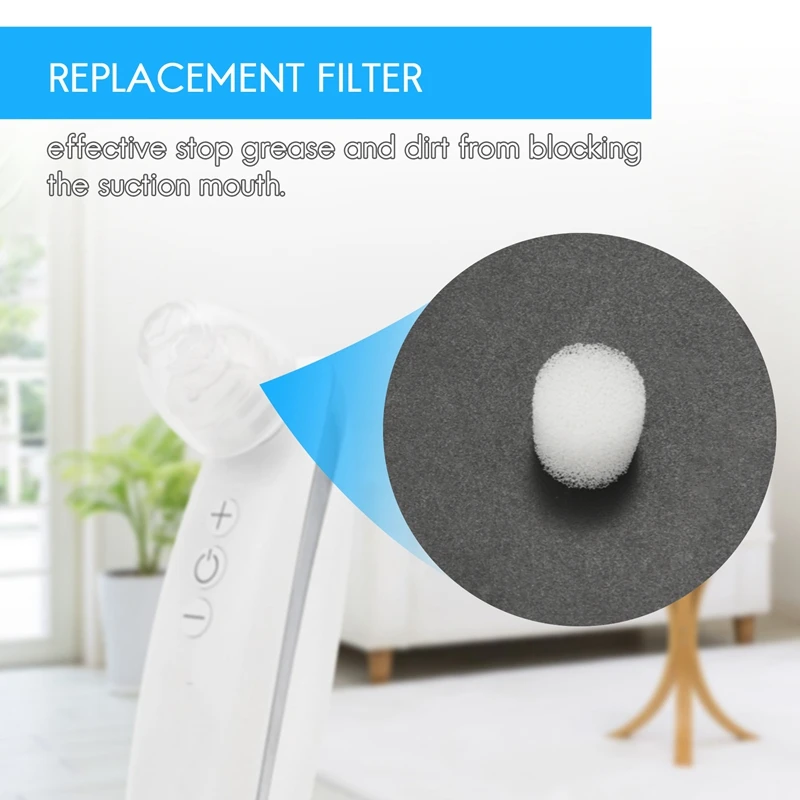 Blackhead แยก 300 ชิ้นเปลี่ยนฟองน้ํากรองสําหรับทําความสะอาดรูขุมขน Blackhead Remover ดูดอุปกรณ์เสริมเครื่อง