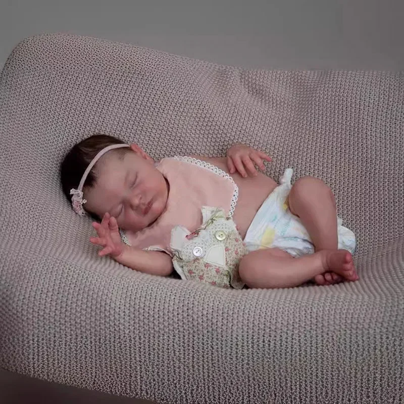 

48CM Reborn Baby Doll Laura Asleep Full Silicone Body Lifelike 3D Skin with Visible Veins High Quality Handmade Doll