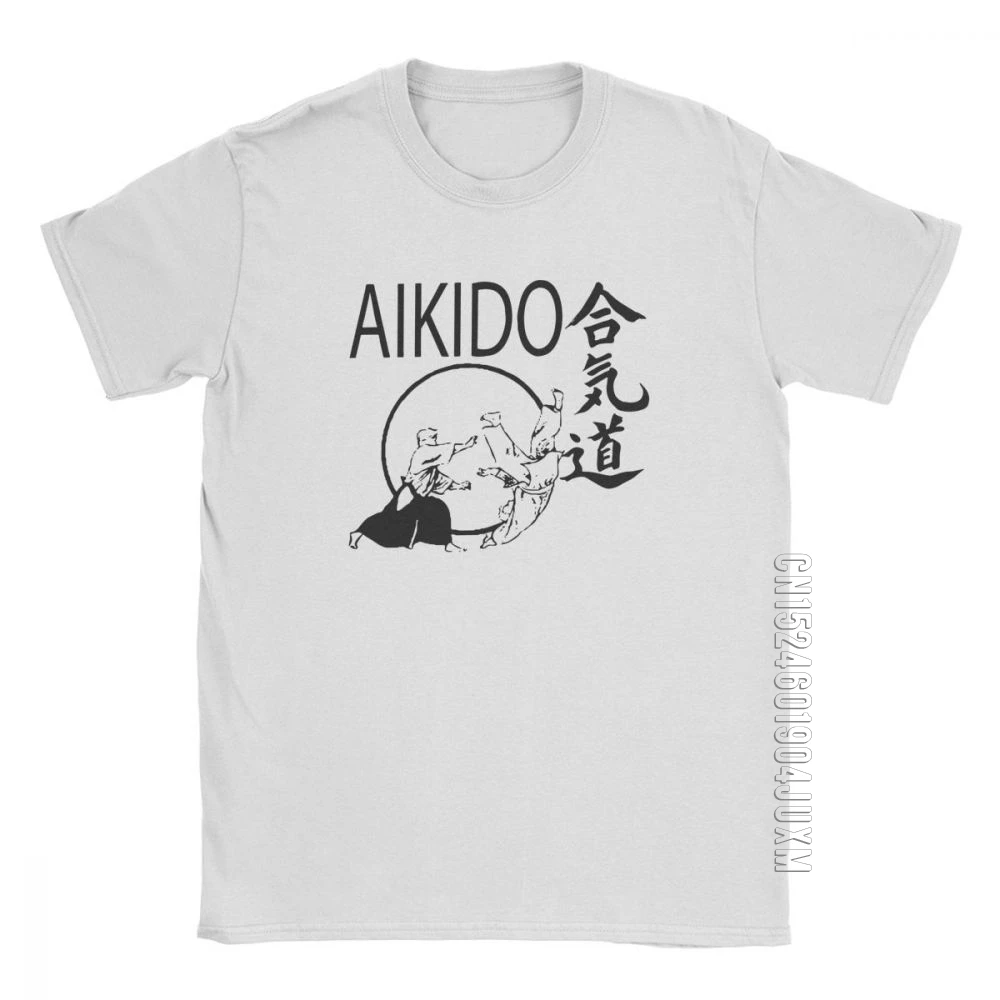 Aikido Novelty T Shirt For Men Taekwondo Karate High Street Tops Graphic Printed Tees Cotton Crew Neck T-Shirt Plus Size